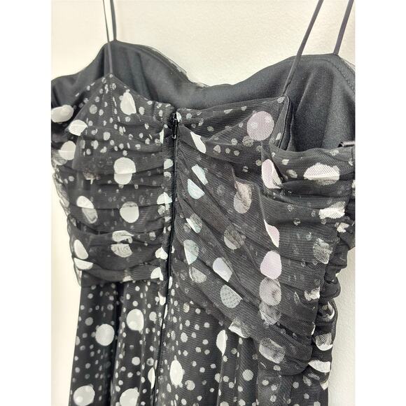 Tulle Mesh Polka dot Midi A-line Cocktail Party  Event Evening Dress Size 12 - Picture 6 of 8